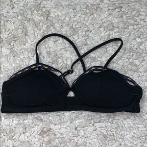 L*Space black bikini top with pattern detail